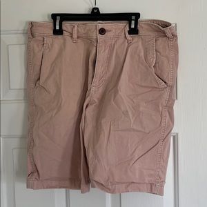 Hollister Flat-Front Salmon Shorts 33W